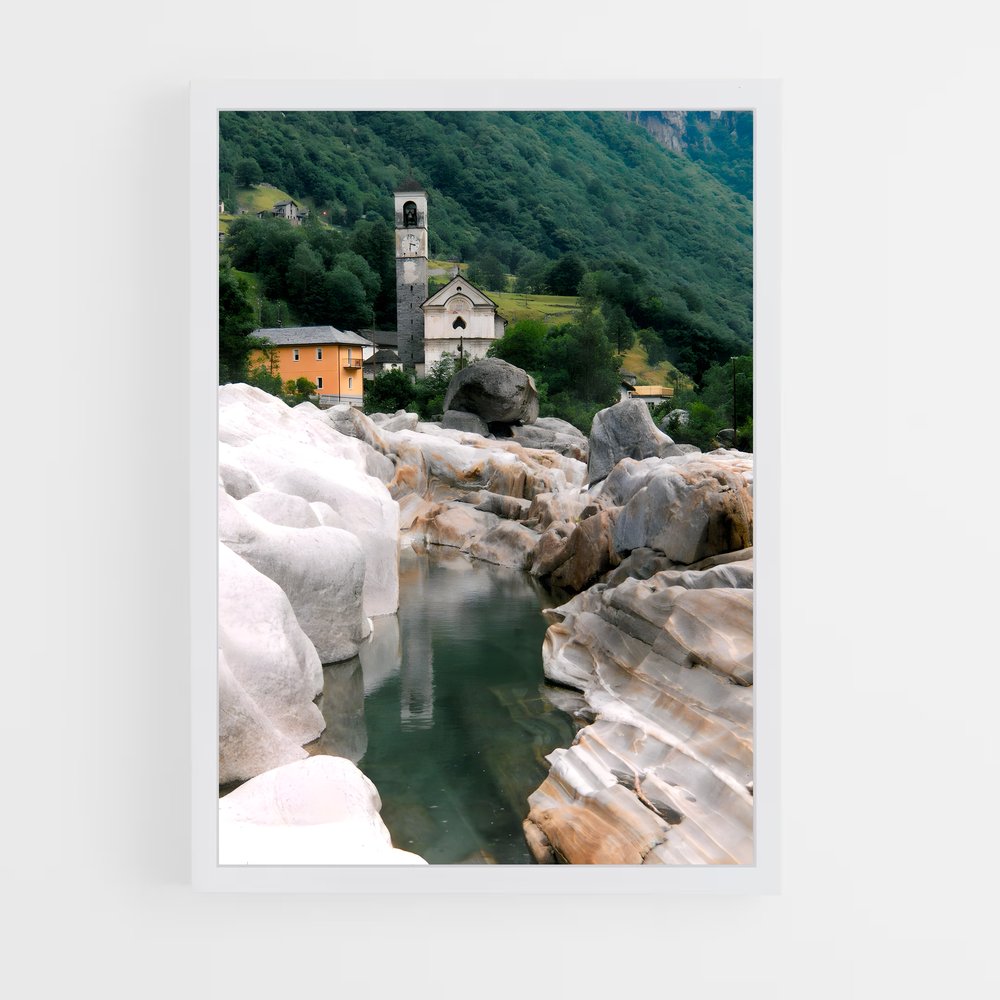 Poster Église Alpine – affiche Saut à l’élastique (vue 3)